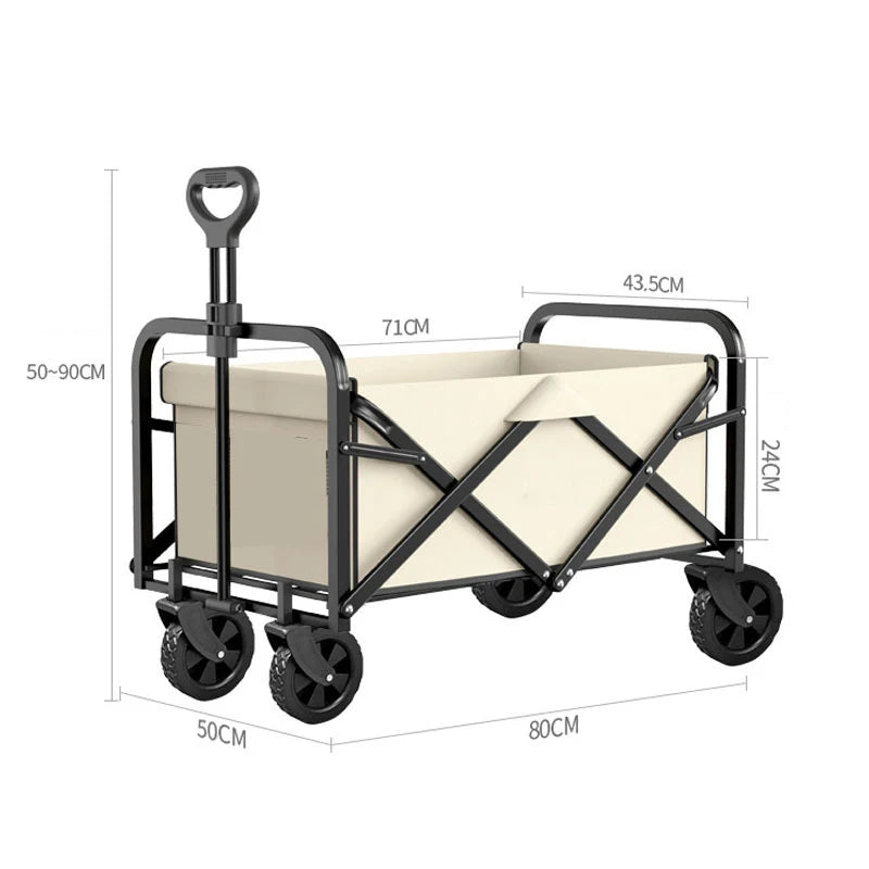 Heavy Duty Large Capacity Camping Wagon Cart Picnic Trolley Collapsible Wheeled Folding Cart Outdoor Utility Shopping Hand cart