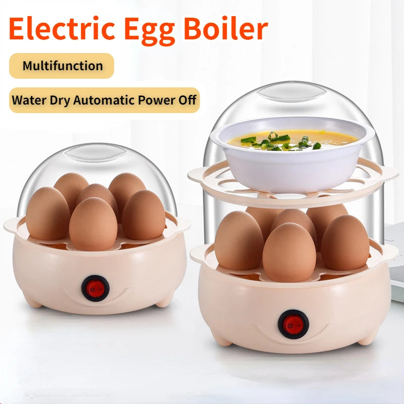 Multifunctional Electric Egg Boiler Double Layers Egg Cooker Mini Steamer Poacher for Pot Kitchen Cooking Breakfast Vegetable