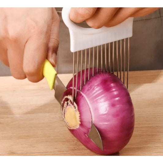 Stainless Steel Onion Needle Onion Fork Vegetables Fruit Slicer Tomato Cutter Cutting Safe Holder Kitchen Accessories Tool