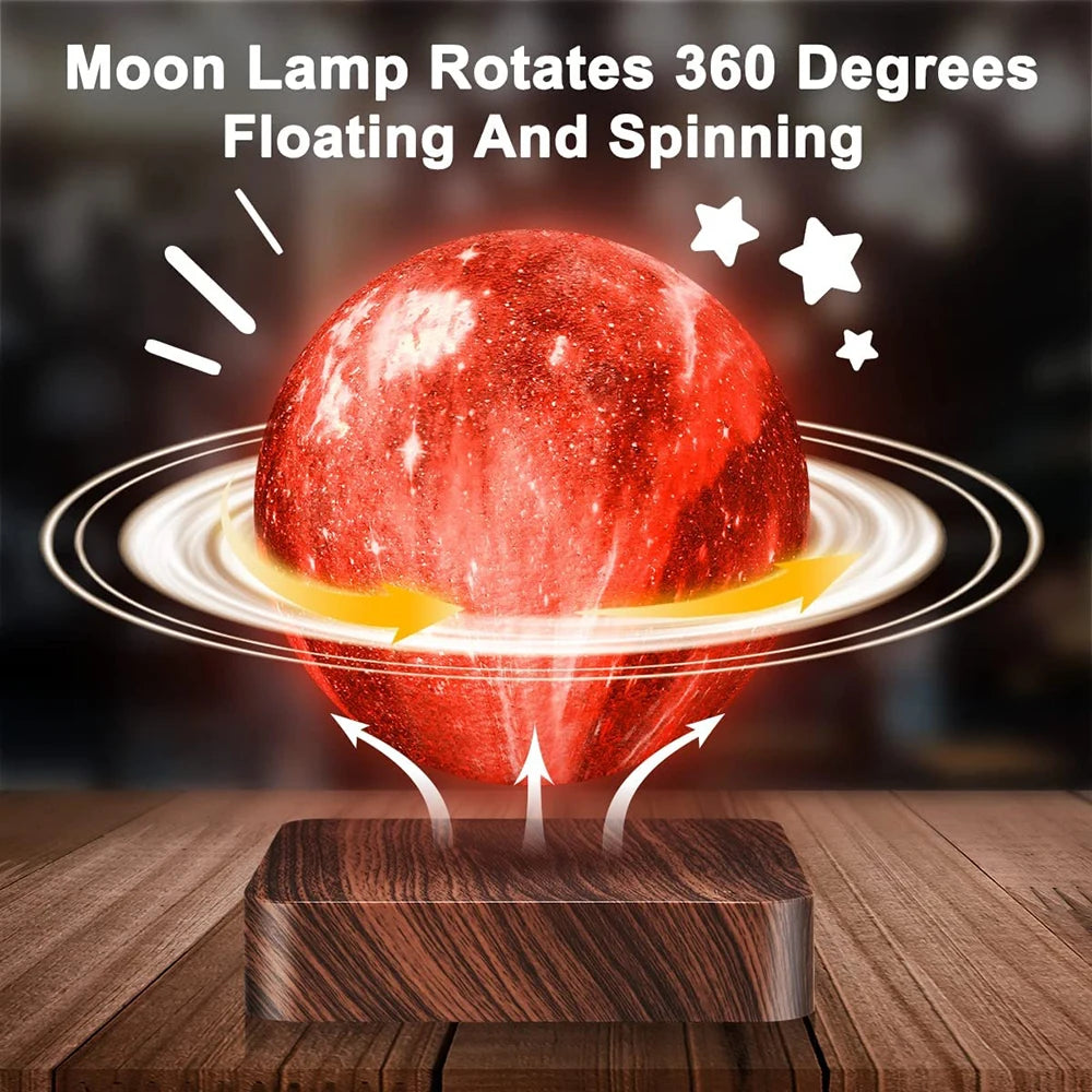 Moon 3D Magnetic Levitating Table Lamp 16 Colors With Remote Control Rotating Galaxy Floating Home Decor LED Night Light