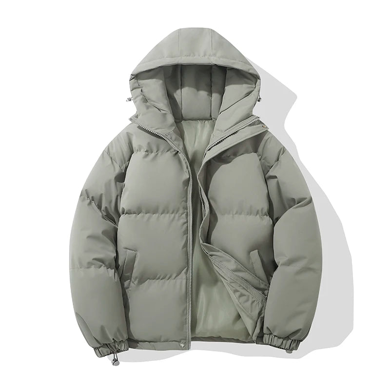 Autumn And Winter Warm Fashion  Puffer Jacket Women High Neck Hooded Zipper Design Cotton-Padded Coat