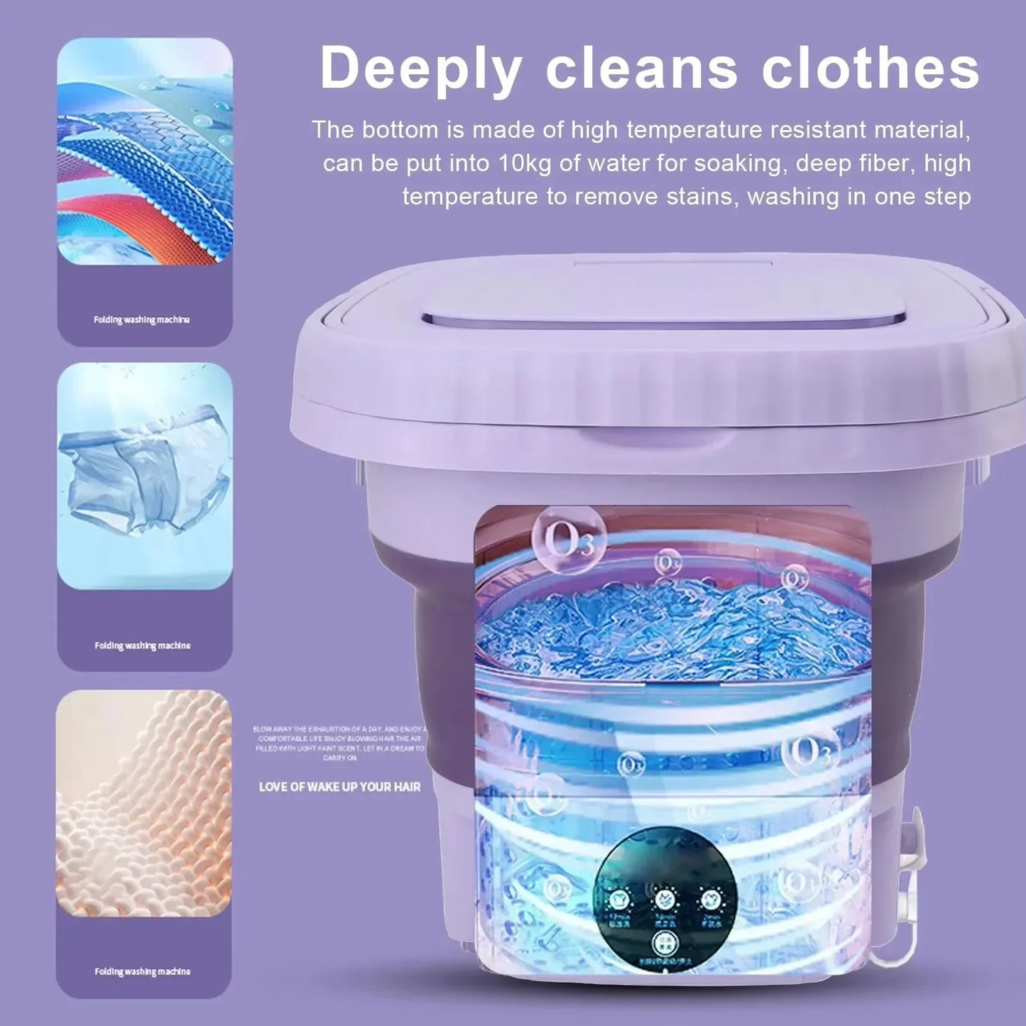 8.5L Small Folding Washing Machine Portable Washing Machine  Automatic Modes Laundry Clothes Laundry Bucket Washing Machine