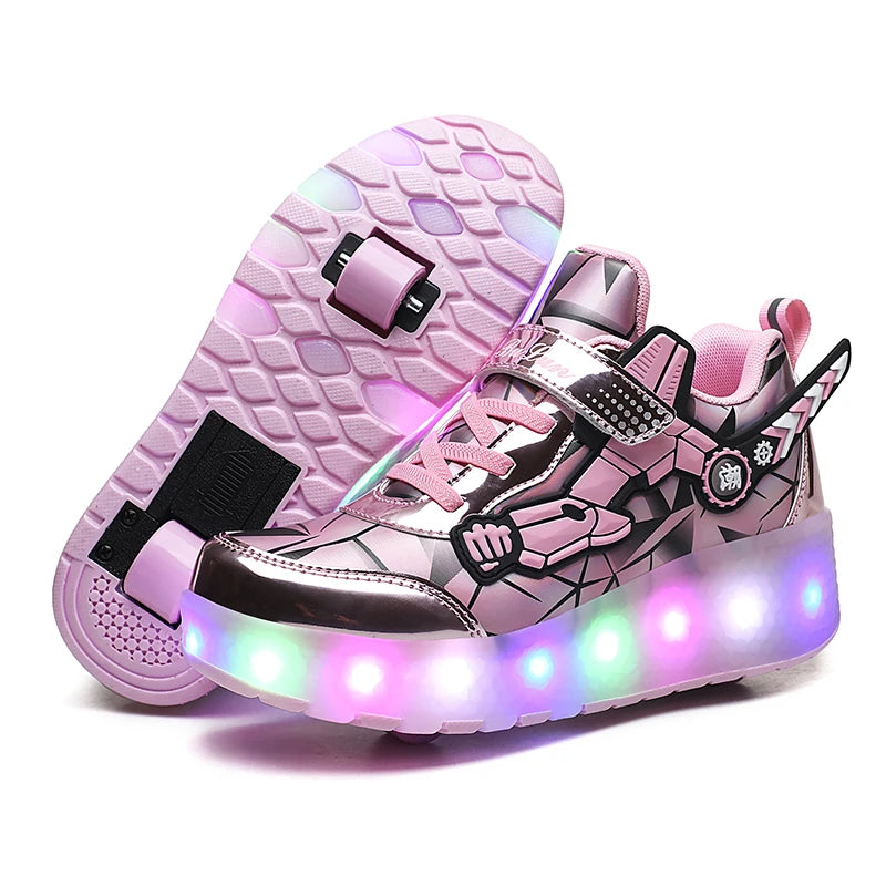 2024 breakout children's shoe trend flash roller skates detachable wheel sports shoes