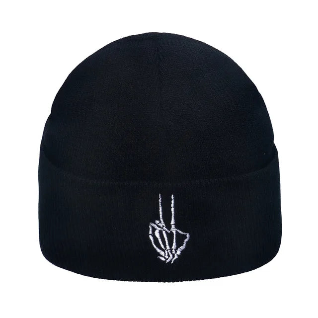 Winter solid beanie hat Warm cap Acrylic skeleton skull knitted hat Unisex men women skullies ski skullcap gorros