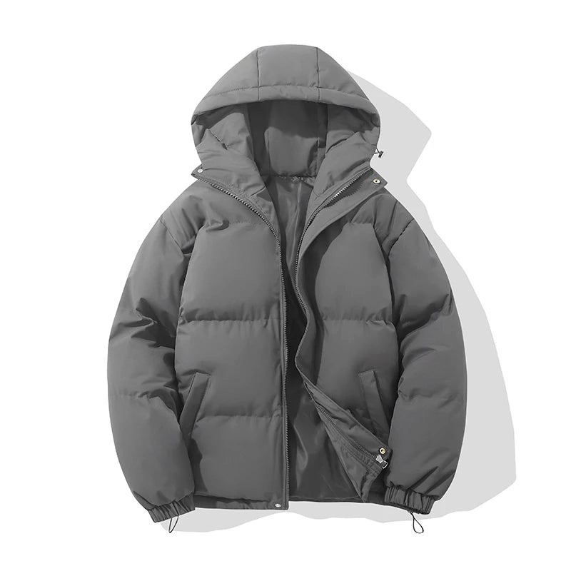 Autumn And Winter Warm Fashion  Puffer Jacket Women High Neck Hooded Zipper Design Cotton-Padded Coat