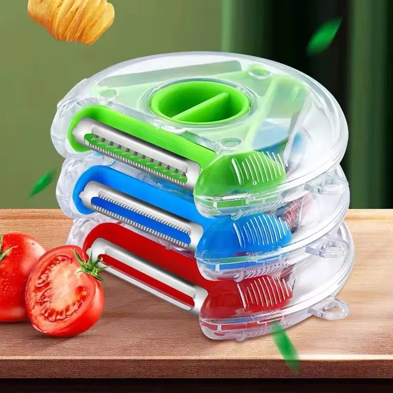 1PC 3 in 1 Magic Trio Peeler Set Slicer Shredder Peeler Julienne Cutter Multi Peel Blade Zesters Grater Kitchen Tool Accessories