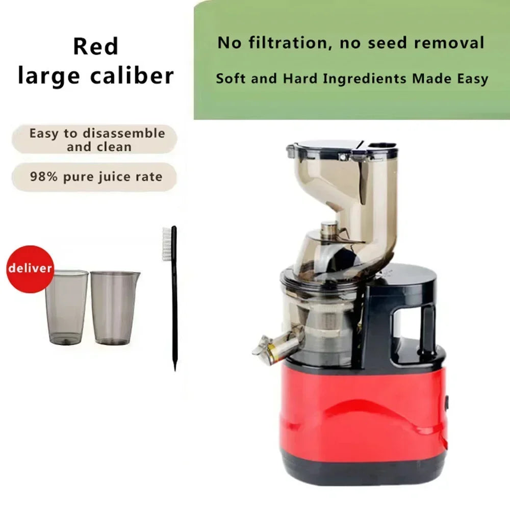 Masticating Juicer Machines, 7 inch Slow Cold Press Juicer with Large Feed Chute, Cold Press Juicers for Vegetables and Fruits