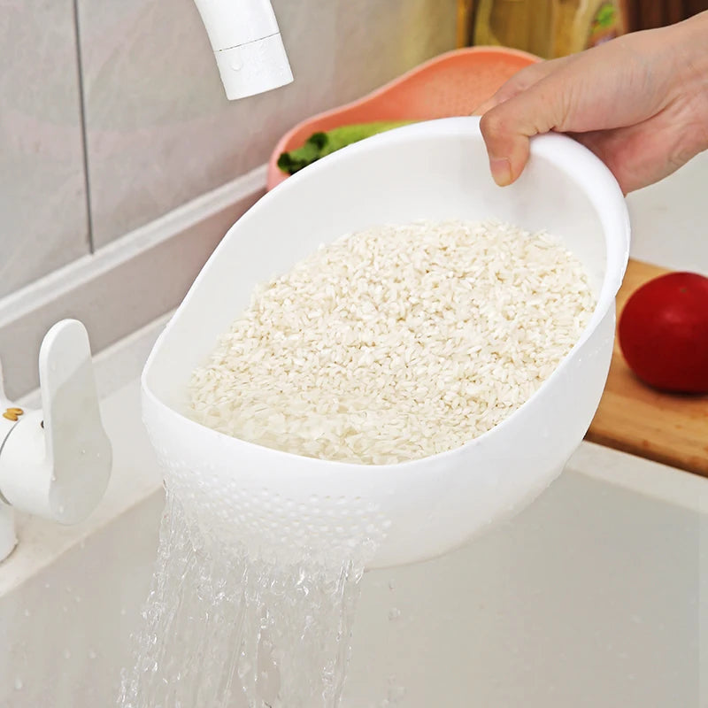 [Hot Sales] Rice Drain Basket Rice Filter Fruit and Vegetable Drain Sieve Kitchen Supplies Small Tools Multi-Purpose